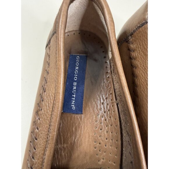 Giorgio Brutini Men Sz 10.5 Tan Brown Neutral Leather Slip On Loafer GUC main image 10